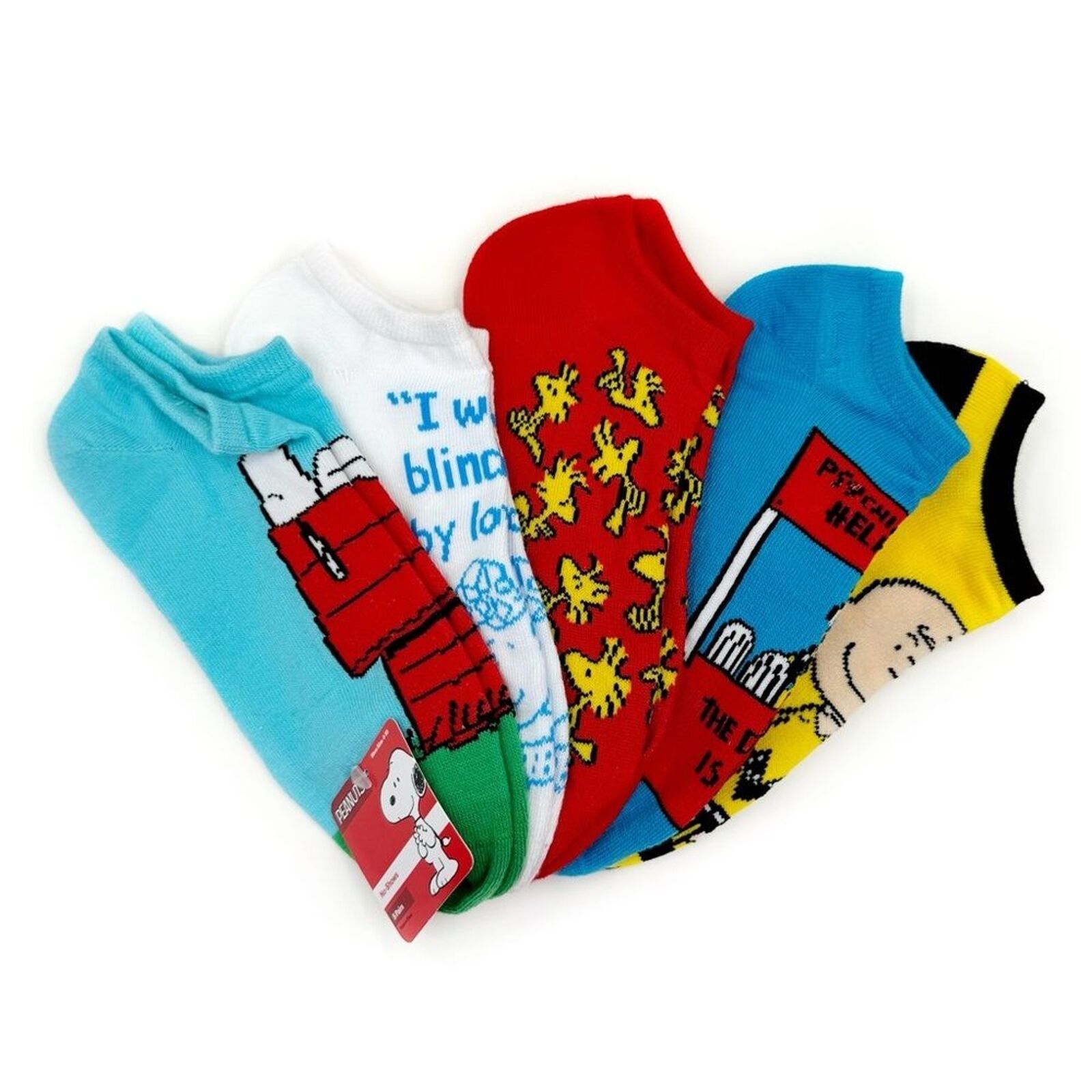 Snoopy Peanuts Gang No Show Socks Charlie Brown Lucy Woodstock Sally
