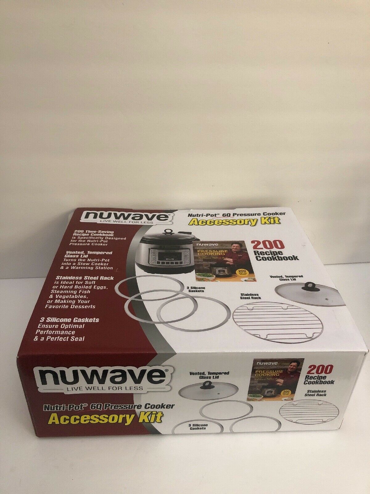 NuWave Nutri-pot 6Q Pressure Cooker Accessory Kit Recipe with 200 Recipe  Book