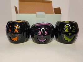 NIB PartyLite  Set of 3 Pumpkinhead Tealight Candle Trio Halloween P8973 - $29.69