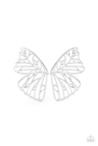 Paparazzi Butterfly Frills Silver Post Earrings - New - $4.50