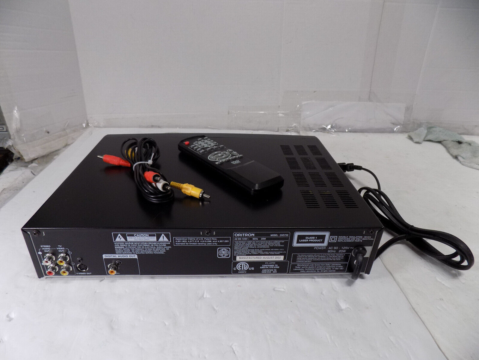 Oritron DVD720 Single Disc CD DVD Player with Remote and Cables DVD