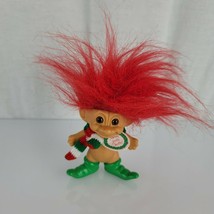 Vintage Merry Little Trolls Russ 3" Christmas ELF Troll Santa's Elf Red Hair - $14.84