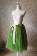 6-layer Puffy Tulle Skirt Plus Size Tulle Ballerina Skirt Midi Length Bow image 4