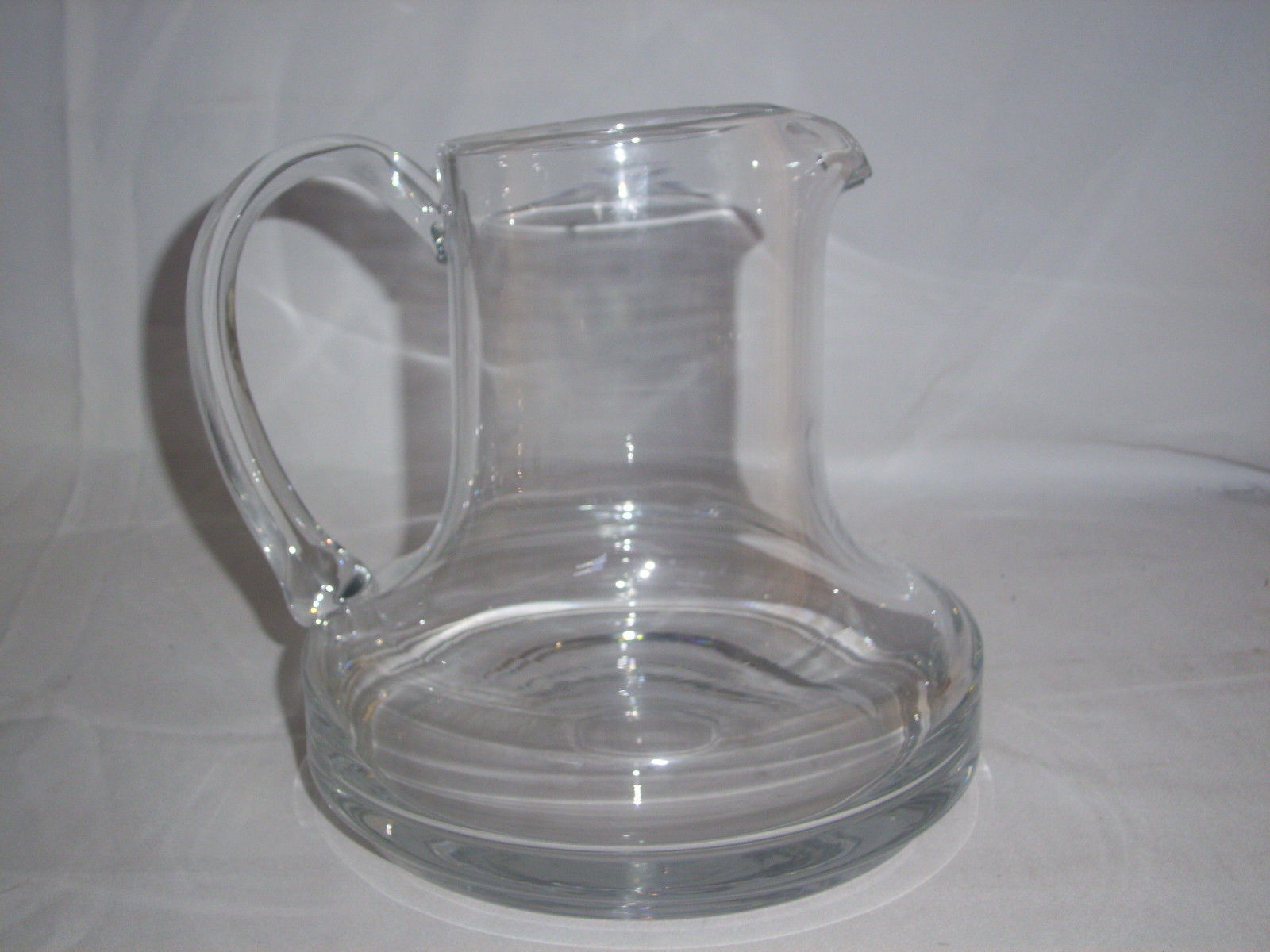 Vintage Glass and Etched Brass Pitcher Carafe, Mid Century Modern 