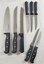 Large Mixed Lot Black Handled Kitchen Steak Knives Case XX Sabatier  Unbranded