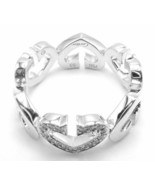 Authentic! Cartier 18k White Gold Diamond Heart Band Ring Size 6 1/4 - $1,825.00