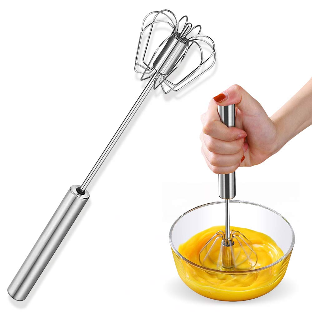 1/2 Pack Stainless Steel Spring Whisk, Egg Whisk Hand Push Whisk Blender  for Home Versatile Tool for Egg Beater Kitchen Utensil for Blending Whisking  Beating & Stirring 