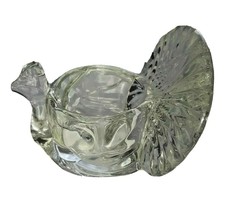 Glass Crystal Turkey VTG &#39;79 Avon Votive Candle Tea Light Holder Thanksg... - $13.08