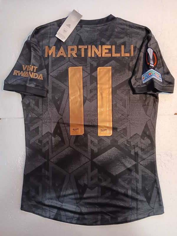 Gabriel Martinelli Arsenal Europa League Match Black Away Soccer Jersey ...