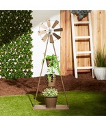 Plant Stand Iron Windmill Outdoor and Indoor - $89.95