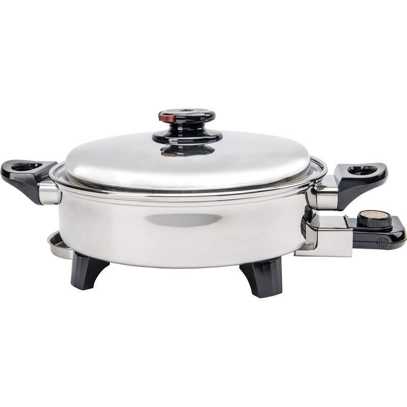 Rena Ware West Bend 11 Electric Skillet Stainless Liquid Core