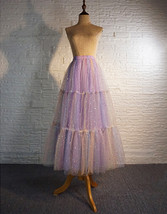 Rainbow Color Long Tulle Skirt Tiered Tutu Skirt Outfit Plus Size Layered Skirt  image 7