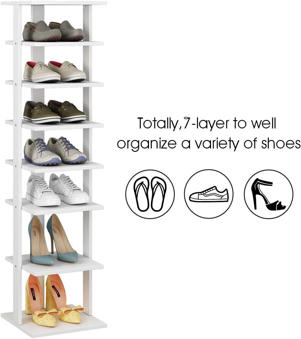 HomeFort HOMEFORT 7-Tier Shoe Rack, Entryway Shoe Tower