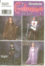Simplicity 5520 Kids Costumes Medieval Renaissance Knight Crusader Princ... - $13.47