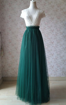 DARK GREEN Bridesmaid Full Tulle Skirt High Waisted Plus Size Tulle Maxi Skirts image 2