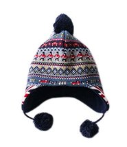 Warm Hat Knitted Hat Plus Velvet Ear Protection Hat Soldiers Jacquard Pattern