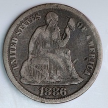 1886 Old Silver Seated Liberty Dime!  20200174 - $24.99