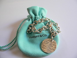 Tiffany &amp; Co Silver Large Notes Bracelet Bangle Chain Rare Gift Love Pouch - $368.00