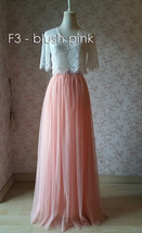 BLUSH PINK Long Tulle Skirt Wedding Bridesmaid Long Tulle Skirt A-line Plus Size image 6