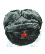 Authentic Russian Military Deep/GREY USHANKA W/Red Star Hammer and Sickle - $30.57 - $30.64