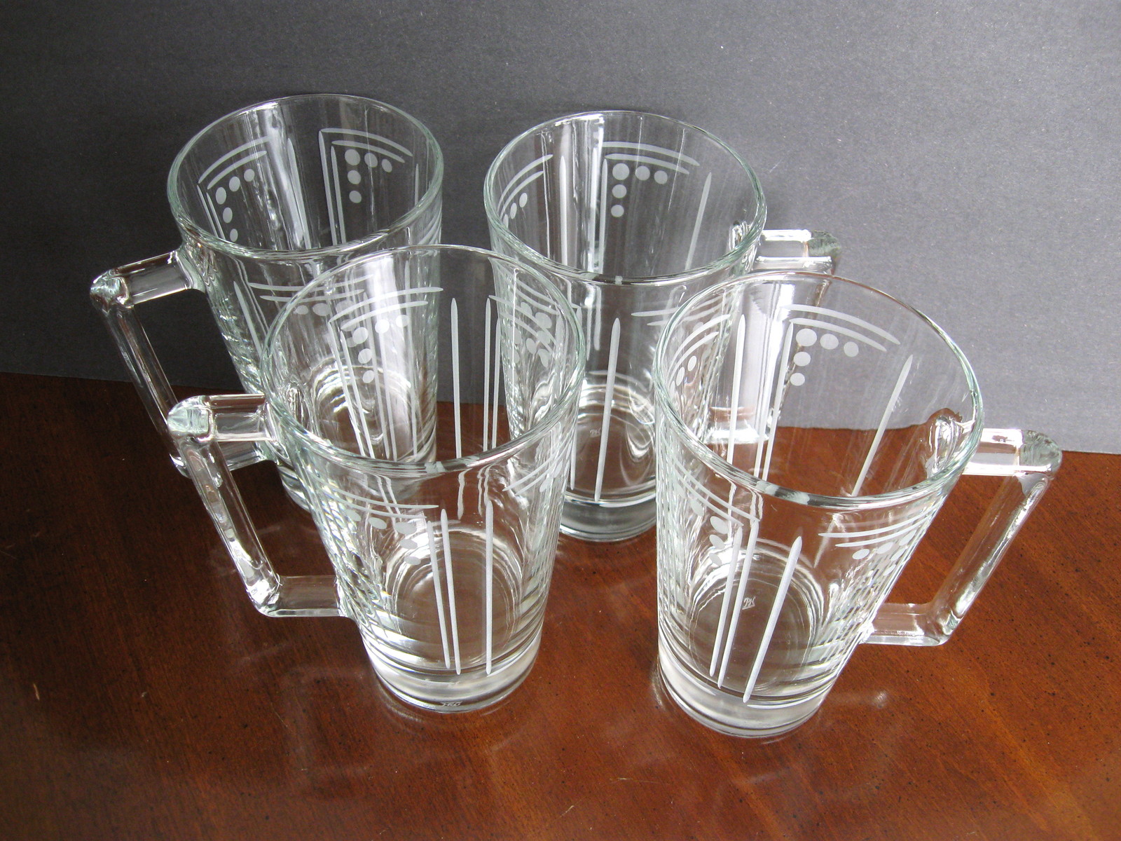 Set of Four (4) Princess House Crystal Beer Mugs Aston Pattern