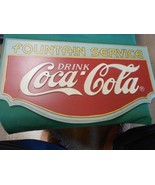 Wood FOUNTAIN SERVICE "Drink" COCA COLA Sign ...    FREE POSTAGE USA - $37.21