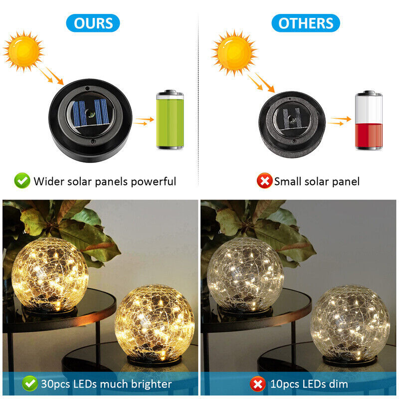 Globe Solar Lights Cracked Glass Ball LED and 50 similar items