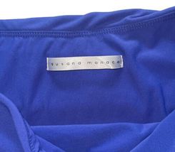 Women Blue SUSANA MONOCO One Shoulder Sleeveless Bodycon Dress XS USA Made image 4