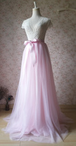 Floor Length Tulle Skirt, Womens Pink Long Tulle Skirt Outfit ,Custom Plus Size image 5