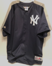NEW YORK YANKEES Blue Gray  MLB AL 90s Logo Two Tone Baseball Vintage Je... - $39.59
