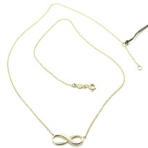 18K YELLOW GOLD NECKLACE INFINITY INFINITE, ROLO CHAIN, 17.7&quot; MADE IN ITALY - $411.40