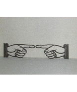 Pointing Fingers Laser Cut Wood Left &amp; Right Wall Signs Man Cave Art - $29.95