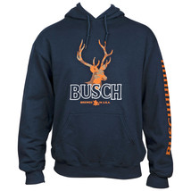 Busch Orange Hunter Camo Deer Hoodie Blue - $69.98