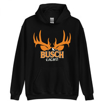 Busch Light Hunter Orange Big Buck Antlers Hoodie Black - $61.98+