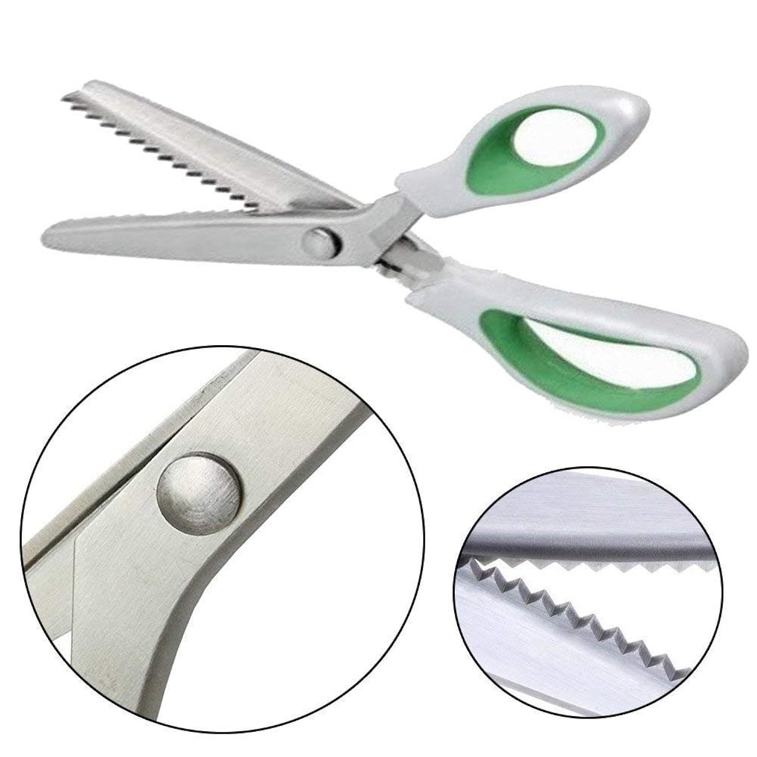 Pinking Shears Scissors for Fabric Paper Cutting, 9 Stainless