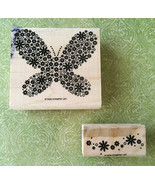 2 Stampin Up Rubber Stamps Butterfly Floral Flower from Reason To Smile ... - $8.98