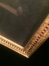 Vintage 40s gold ornate 5" x 7" frame with red under front gold design image 2