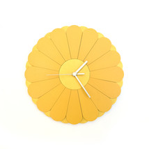 Golden wall clock, yellow decor, Japandi style,  29 cm / 11.5 in - Chrys... - $99.00