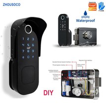 Fechadura Inteligente Smart Door Lock With Camera European Outdoor  Biometric Door Lock With Fingerprint Card Code Key Access
