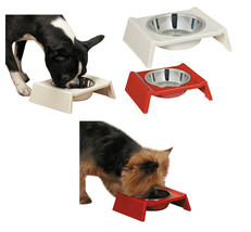 Retro Raised Melamine Bowls for Dogs Healthy Elevated Dog Bowl Small or ... - $14.65