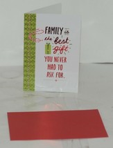 Hallmark XZH 349 1 Family Gift Red White Tie Christmas Card Red Envelope Package image 2