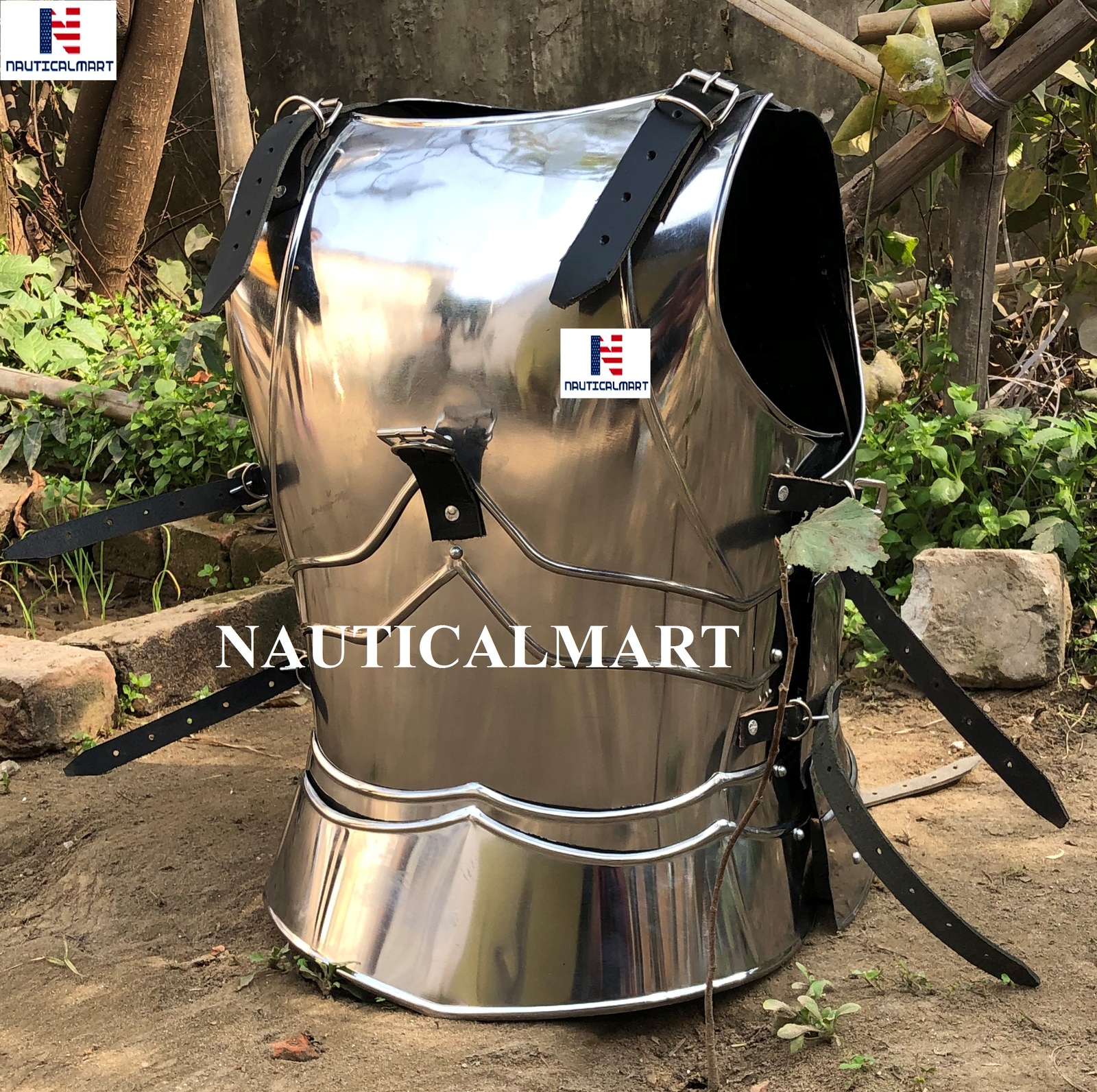 Nauticalmart Plate Armour Medieval Cuirass Armour Breastplate Wearable Costume Knives Swords 1866