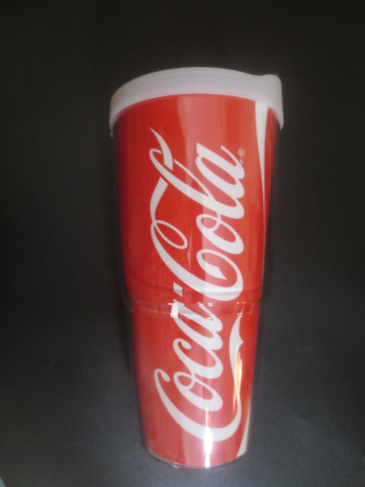 Coca-Cola Genuine Plastic Drinking Glass W/Lid - 24oz