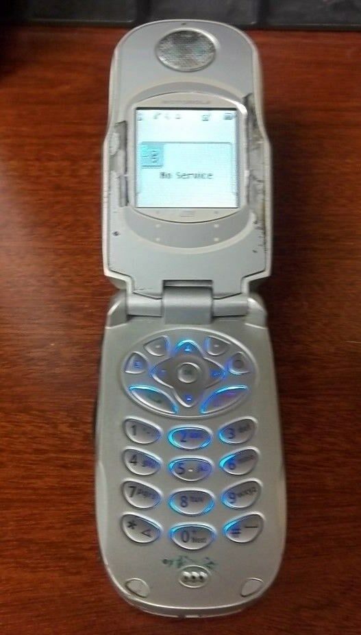 nextel silver flip phone