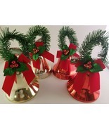 Christmas Bells w Pine Garland Loops Red Bows & Holly 1/Pk, SELECT: Type - $2.96 - $3.46