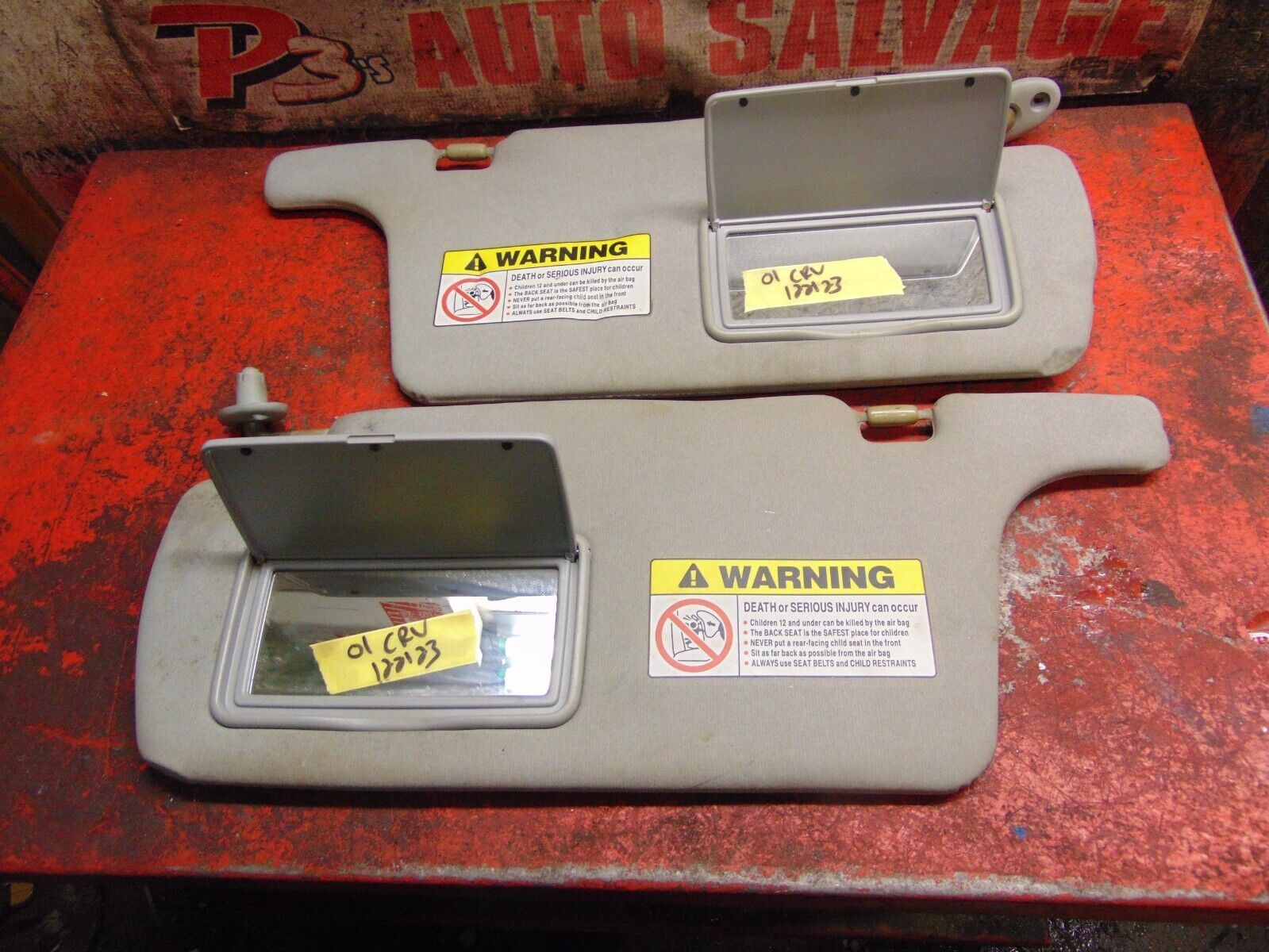 99 00 97 98 01 Honda CRV oem right & left sunvisor sun visor set pair