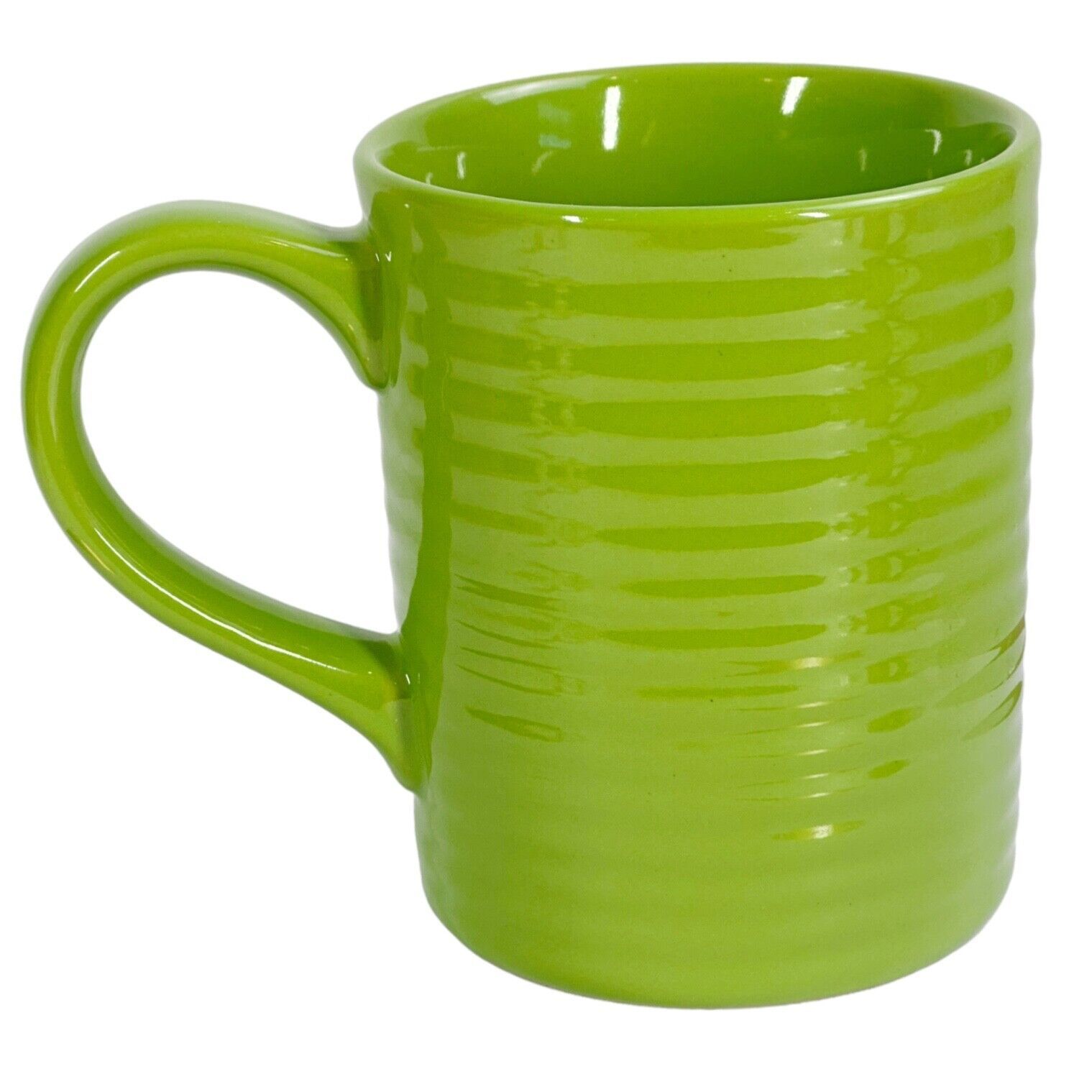 Primary image for Royal Norfolk Greenbrier International Light Lime Green Ribbed Mug Cup 4" Tall