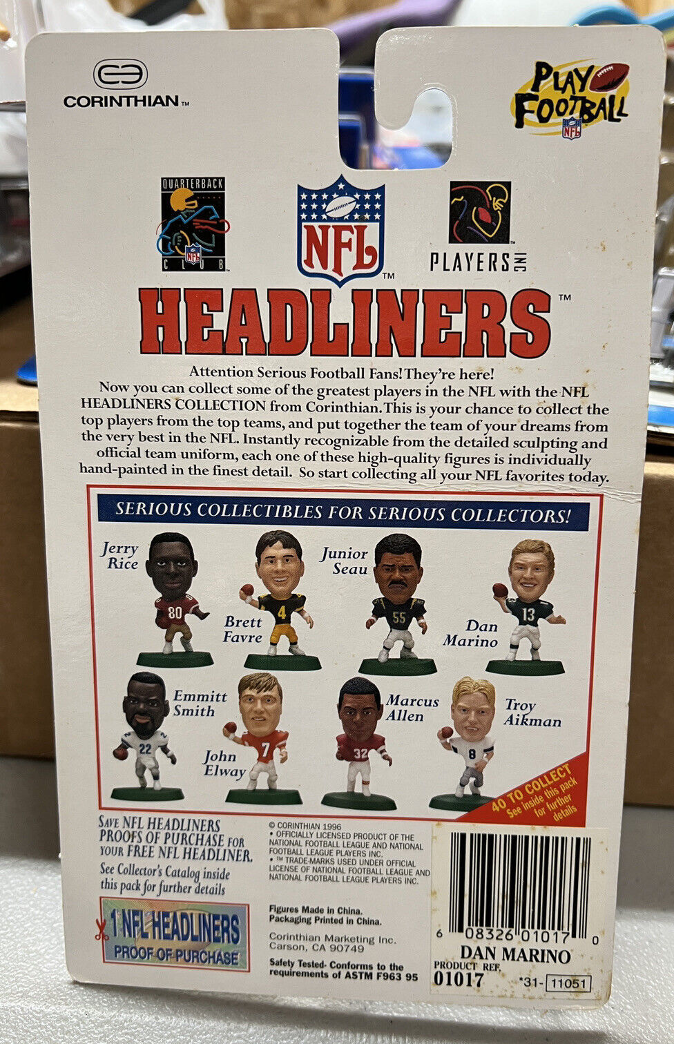 1996 NFL Corinthian Headliners Dan Marino Miami Dolphins Action Figure