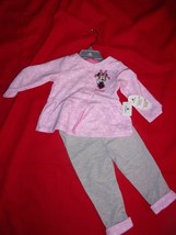 Disney Parks Minnie Mouse Pink & Gray Two Piece Pants Outfit Girls 12M0 New W/T - $19.99