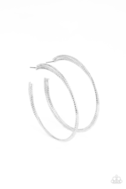 Paparazzi Candescent Curves Silver Hoop Earrings - New - $4.50